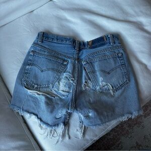 Distressed Vintage Levi 501 Denim Cutoff Shorts
